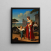 Una giovane donna italiana con i suoi figli e una vecchia donna che filava Nettuno - Niels Peter Holbech — quadro incorniciato alla parete
