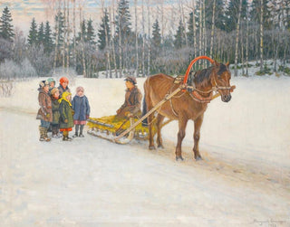 Nikolai BogdanovBelsky - Winter Sleigh With Children.webp