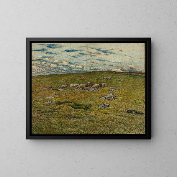 Moutons paissant - Nils Kreuger — quadro incorniciato alla parete