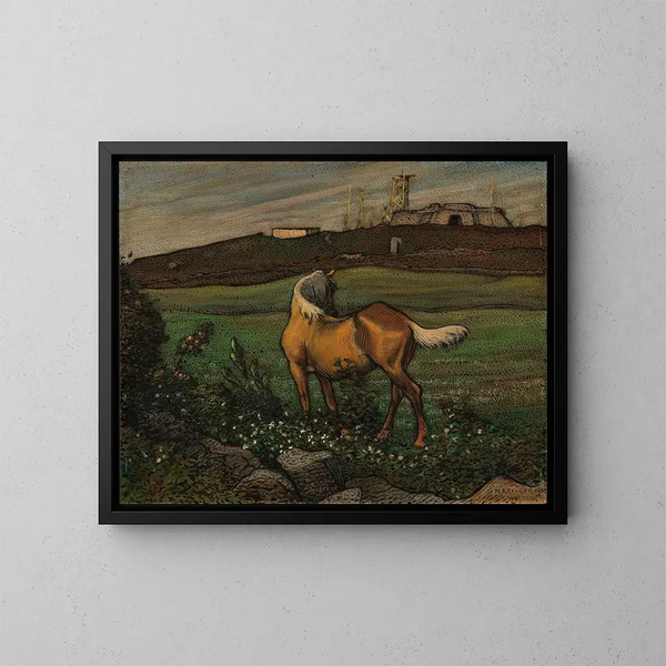 Cavallo giallo - Nils Kreuger — quadro incorniciato alla parete