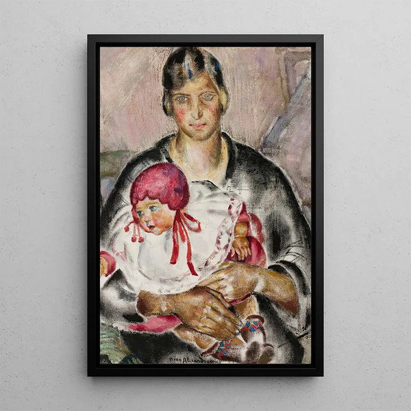 Mother with a Child - Nina Aleksandrowicz — framed artwork on a wall