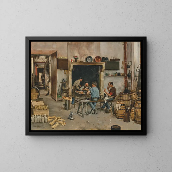 Das Mahl der Arbeiter - Norbert Goeneutte — gerahmtes Bild an der Wand