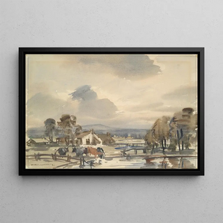 Norman Alfred William Lindsay - Landscape with Cows.webp