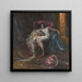 Nacktes weibliches in einem Sessel - Arnulf De Boucher — gerahmtes Bild an der Wand