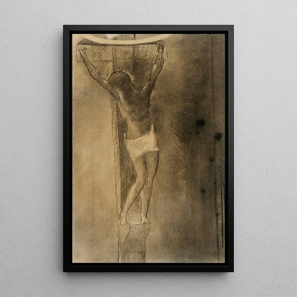 Crucifixion - Odilon Redon — framed artwork on a wall