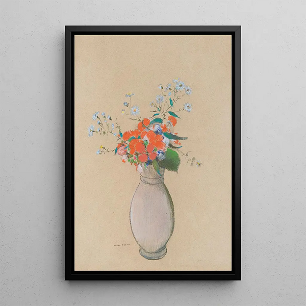 Vase de fleurs - Odilon Redon — framed artwork on a wall