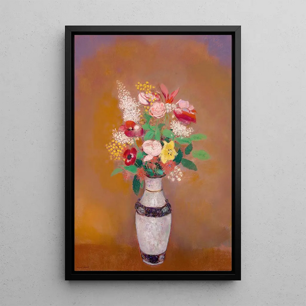 Vase de fleurs - Odilon Redon — framed artwork on a wall