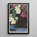 Chrysanthemums and flowing water - Ohara Koson — framed artwork on a wall