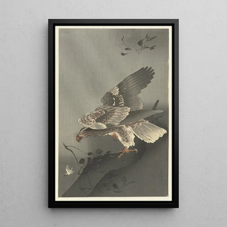Ohara Koson - Eagle lurking for prey.webp