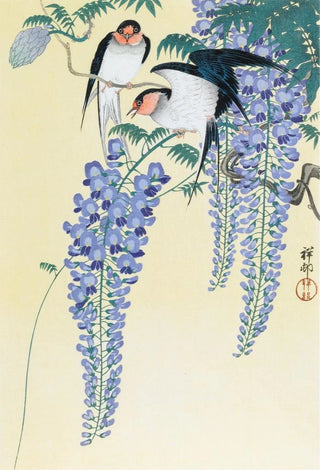 Ohara Koson - Swallows and Wisteria.webp