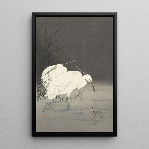 Ohara Koson - Two egrets in the reeds.webp