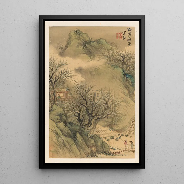 Summer Retirement Painting - Okada Hankō — framed artwork on a wall