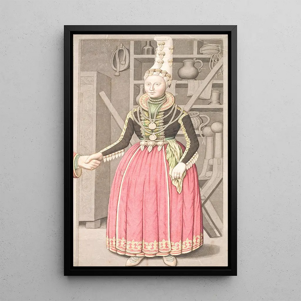 A young girl in wedding dress - Olavius — framed artwork on a wall