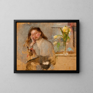 Olga Boznanska - Portrait Sketch of a Young Girl.webp