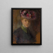Ritratto di una donna con cappello e fiori - Olga Boznańska — quadro incorniciato alla parete