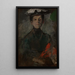 Self-portrait with Flowers - Olga Boznańska — framed artwork on a wall