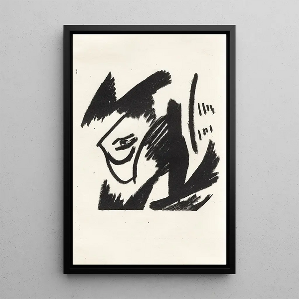Tête sans titre - Olga Vladimirovna Rozanova — framed artwork on a wall