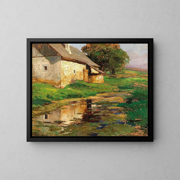 im Tempel hinter dem Haus - Olga Wisinger-Florian — gerahmtes Bild an der Wand