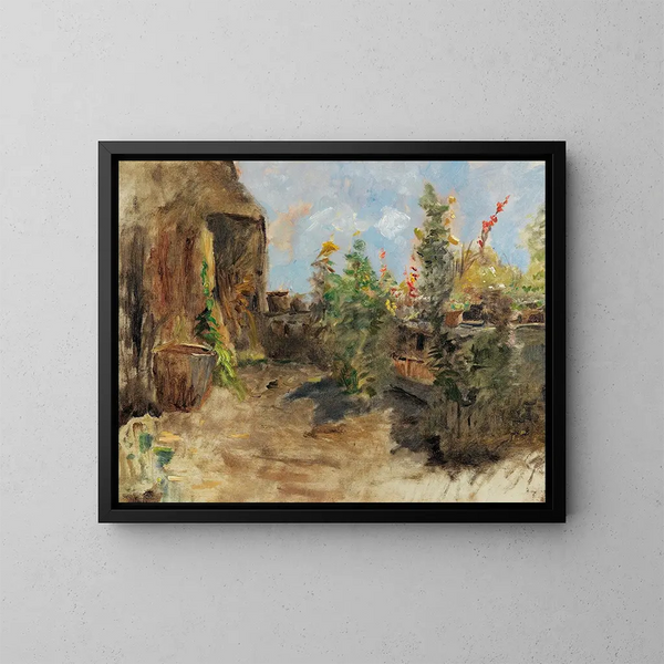 Bauernhofgarten - Olga Wisinger-Florian — gerahmtes Bild an der Wand