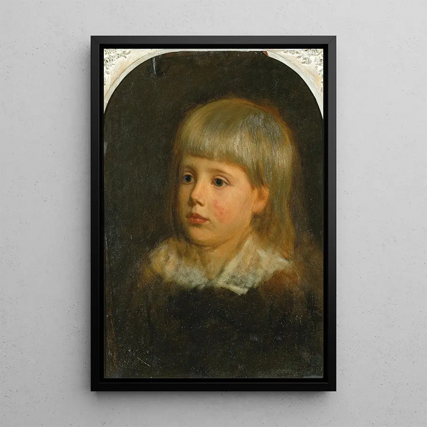 Charles Downing Lay Portrait of the artist's son - Oliver Ingraham Lay — framed artwork on a wall