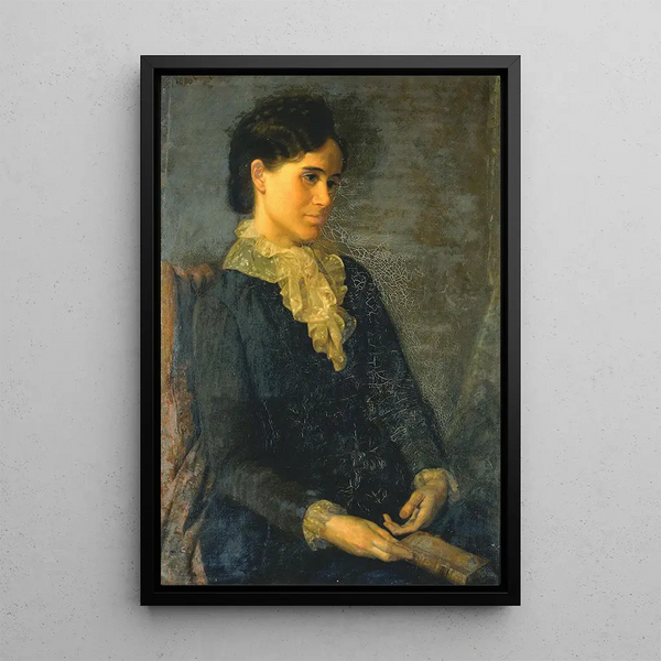 Hester Marian Wait Lay, the artist's wife - Oliver Ingraham Lay — framed artwork on a wall