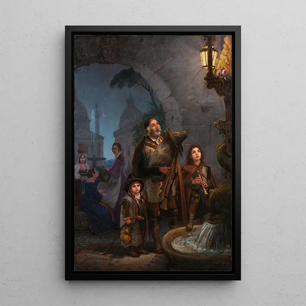 Musicians of the Street at the Pantheon - Olof Johan — framed artwork on a wall