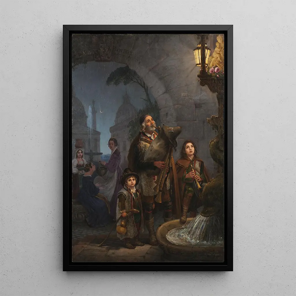 Musicians of the Street at the Pantheon - Olof Johan Södermark — framed artwork on a wall