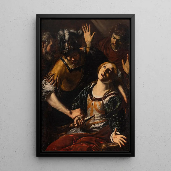 La Mort de Lucrèce - Orazio Borgianni — framed artwork on a wall