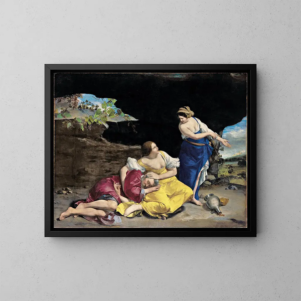 Los und seine Töchter - Orazio Gentileschi — gerahmtes Bild an der Wand
