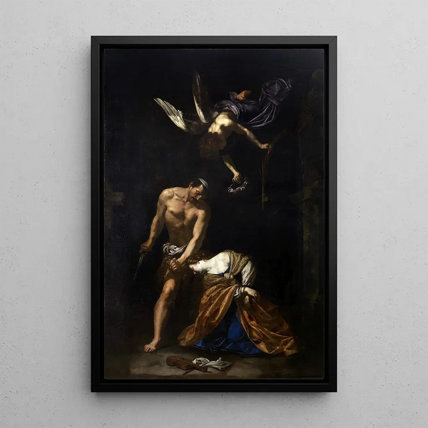 the Saint Cecilia's Martyrdom - Orazio Riminaldi — framed artwork on a wall