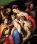 La Santa Famiglia con santa Caterina d'Alessandria, santa Margherita d'Antiochia e san Francesco d'Assisi - Orazio Samacchini — vista dell’opera