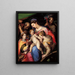 La Santa Famiglia con santa Caterina d'Alessandria, santa Margherita d'Antiochia e san Francesco d'Assisi - Orazio Samacchini — quadro incorniciato alla parete