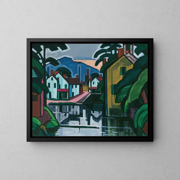 Vieux port de canal - Oscar Bluemner — gerahmtes Bild an der Wand