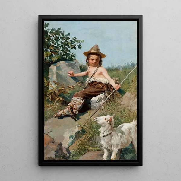 L'Enfance de Giotto - Oscar Pereira da Silva — framed artwork on a wall