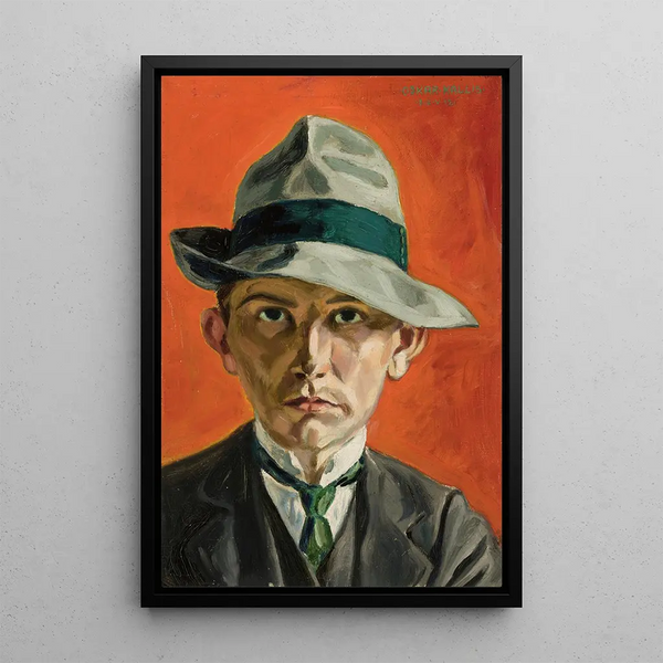 Self-portrait - Oskar Kallis — framed artwork on a wall