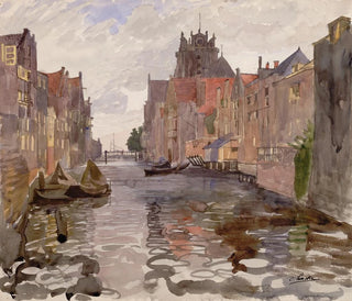 Canale a Dordrecht - Oskar Laske — vista dell’opera