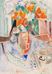 Nature morte de fleurs avec bol et cruche rayée - Oskar Moll — artwork view