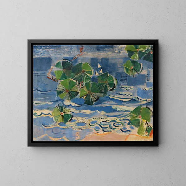 Ansicht mit einer Kieferzweig, Ostsee - Oskar Moll — gerahmtes Bild an der Wand
