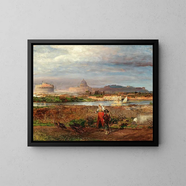 An den Toren von Rom - Oswald Achenbach — gerahmtes Bild an der Wand