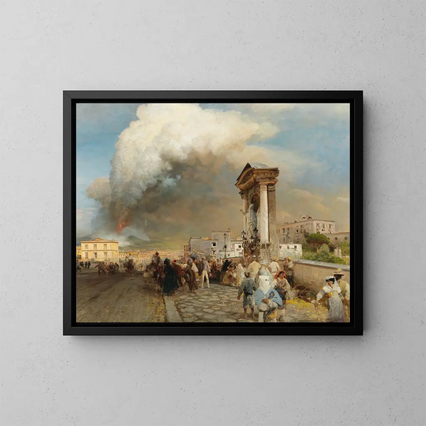 Eruption des Vesuvs - Oswald Achenbach — gerahmtes Bild an der Wand