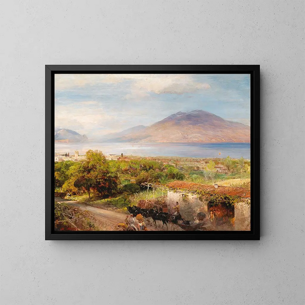 Osteria près de Naples - Oswald Achenbach — gerahmtes Bild an der Wand