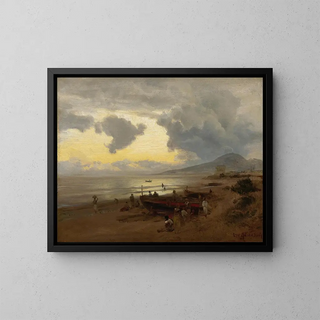 Oswald Achenbach - Sunset On The Shore.webp