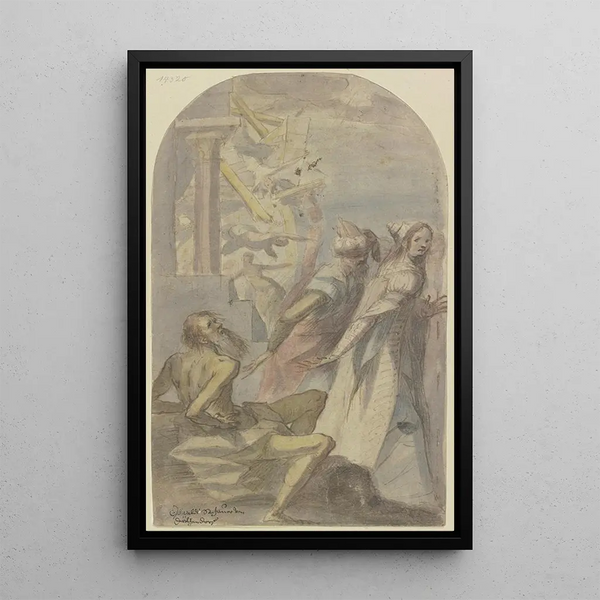 Job dans le malheur - Oswald Schauer — framed artwork on a wall
