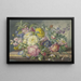 Blumenstrauß in einem Korb mit einer Schnecke und einem Schmetterling - Oswald Wijnen — gerahmtes Bild an der Wand