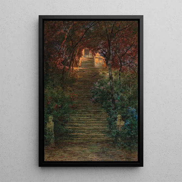Othmar Brioschi - Aufgang zur Villa dEste im Sonnenlicht.webp