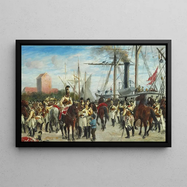 Otto Bache - Studie til Hestgarden indskibes i Korsr 1848.webp