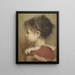 Ritratto di profilo di una bambina con vestito rosso - Otto Brandt — quadro incorniciato alla parete