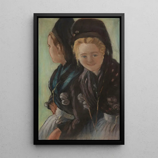 Otto Heinrich Engel - Zwei junge Frauen in Fhrer Tracht.webp