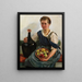Fille con un cesto di frutta e una bottiglia di vino - Otto Keck — quadro incorniciato alla parete