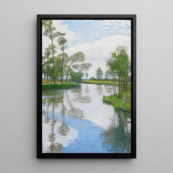 Riverbank Painting - Otto Modersohn — framed artwork on a wall